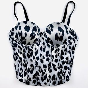 Victoria’s Leppard bustier bra corset top